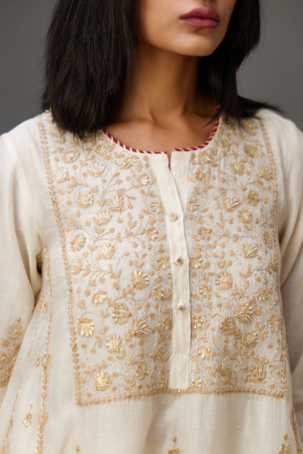 Buy Women Stylish, Beautiful Pakistani Chikankari Kurta with Pant 2 Piece,  Embroidered Kurta and Pant Set Cotton Blend (Medium) White at Amazon.in
